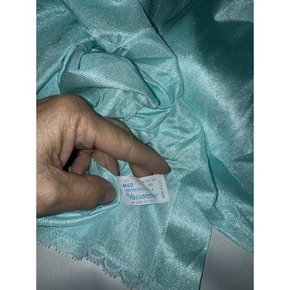 Vassarette vintage blue nylon lace sheer bed jacket robe Women's medium USA - Picture 4 of 5